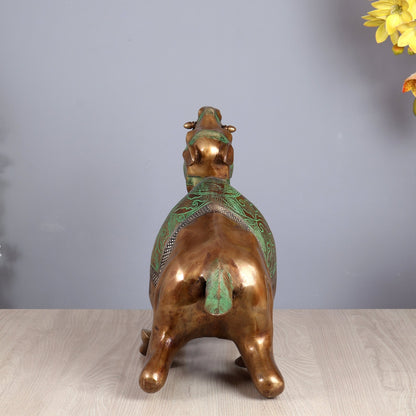 Brass Large Camel Sculpture – Vintage Tone | Majestic Vastu Approved Showpiece 28 inch - Budhshiv.com