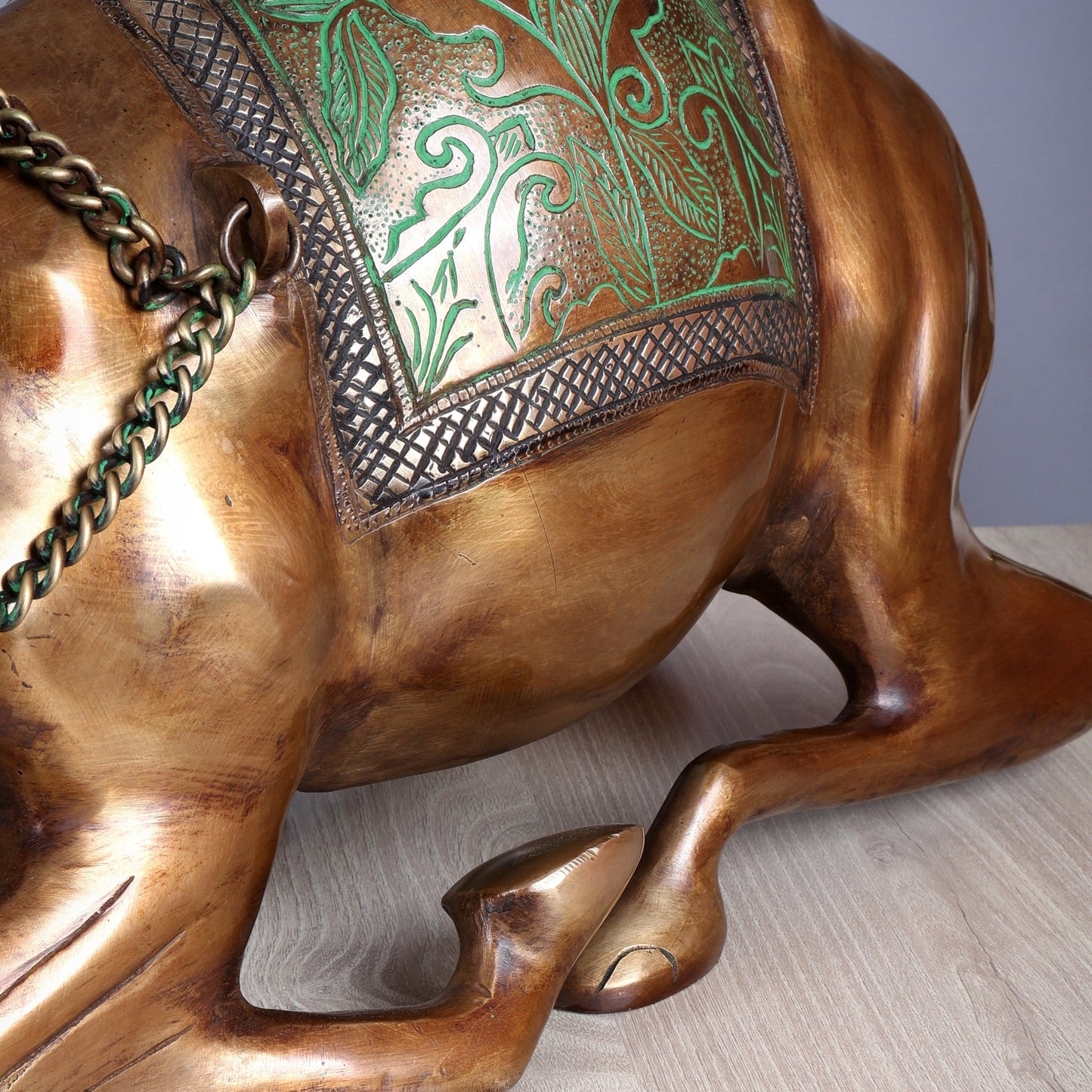 Brass Large Camel Sculpture – Vintage Tone | Majestic Vastu Approved Showpiece 28 inch - Budhshiv.com