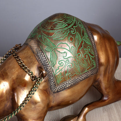 Brass Large Camel Sculpture – Vintage Tone | Majestic Vastu Approved Showpiece 28 inch - Budhshiv.com