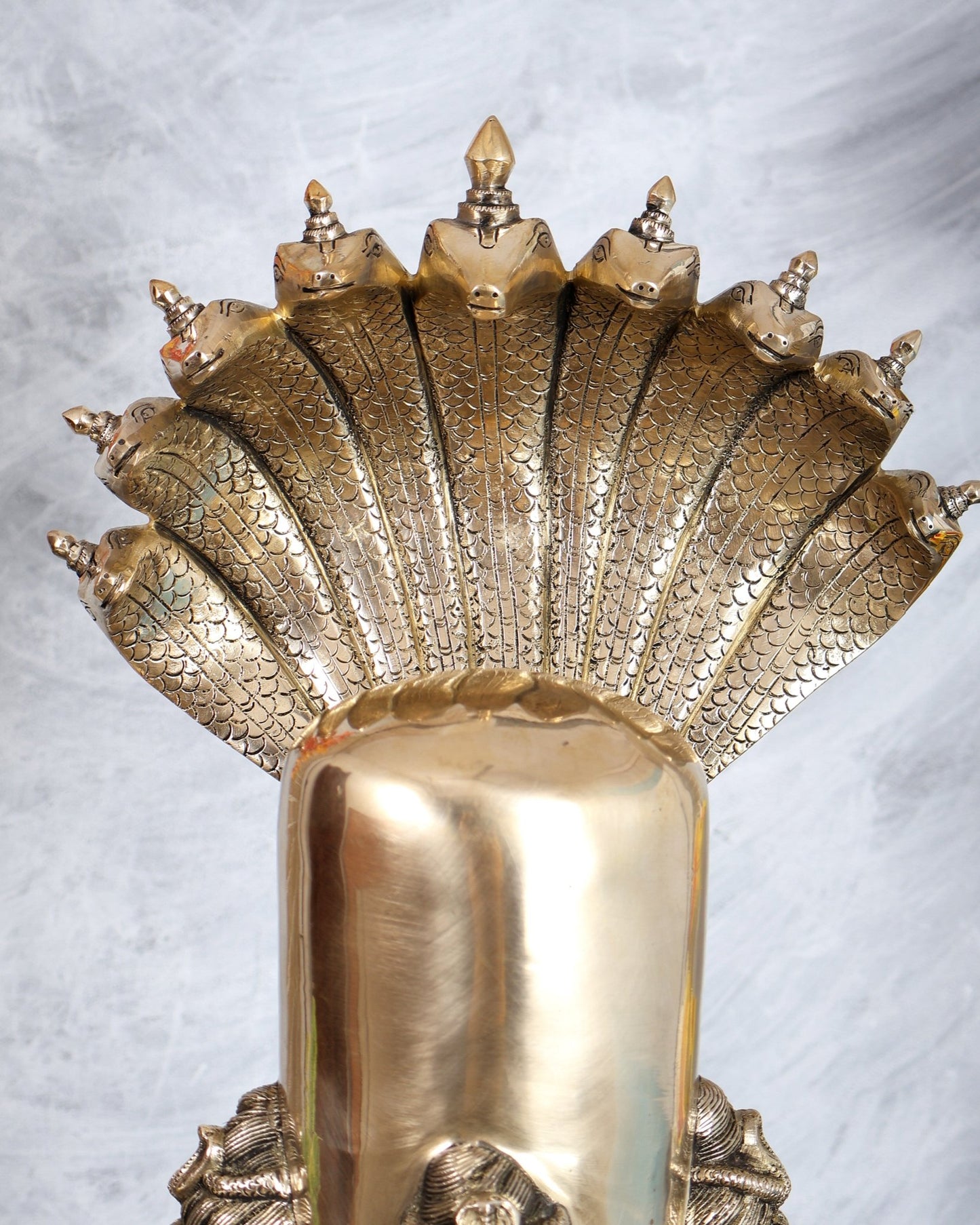 Brass Large Charmukhi Shiv Lingam – Maha Shiva Ling Original Powerful Form (25.5 Inches) - Budhshiv.com