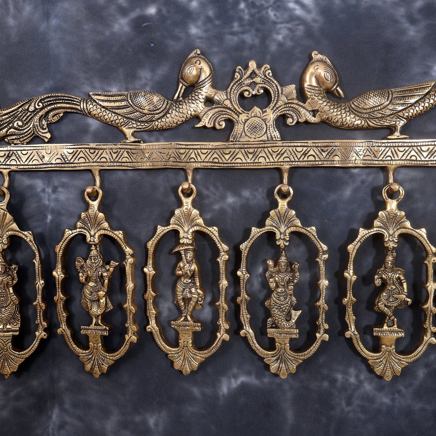 Brass Large Dashavatar Wall Hanging | Ten Avatars of Vishnu | Pure Brass Sacred Wall Décor 42.5 inch - Budhshiv.com