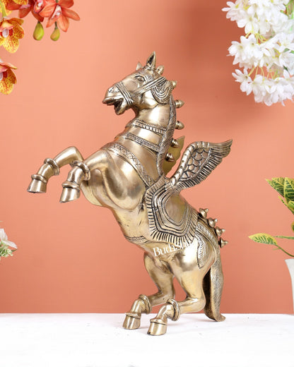 Brass large Flying Horse Pegasus Showpiece 12 inch large - Budhshiv.com