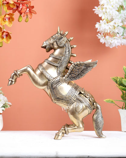 Brass large Flying Horse Pegasus Showpiece 12 inch large - Budhshiv.com