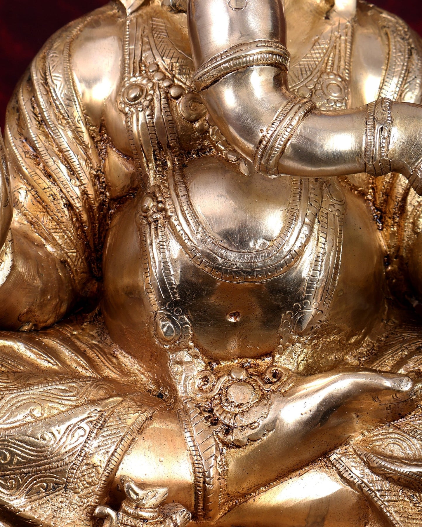 Brass Large Ganesha on Lotus - 22 inch - Budhshiv.com