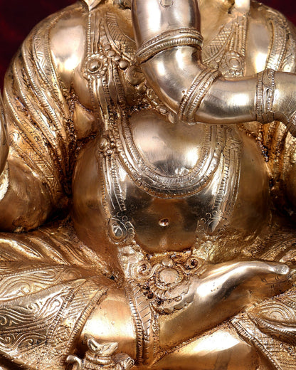 Brass Large Ganesha on Lotus - 22 inch - Budhshiv.com