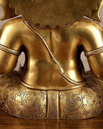 Brass Large Ganesha Statue | 20x16.5x11 Inches | 31.25 KG - Budhshiv.com