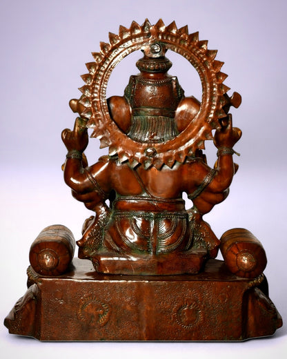Brass Large Ganesha Statue – Grand Temple - Grade Sculpture 40 inch - Budhshiv.com