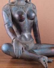 Brass Large Green Tara Idol – Tibetan Style, 19 Inch - Budhshiv.com