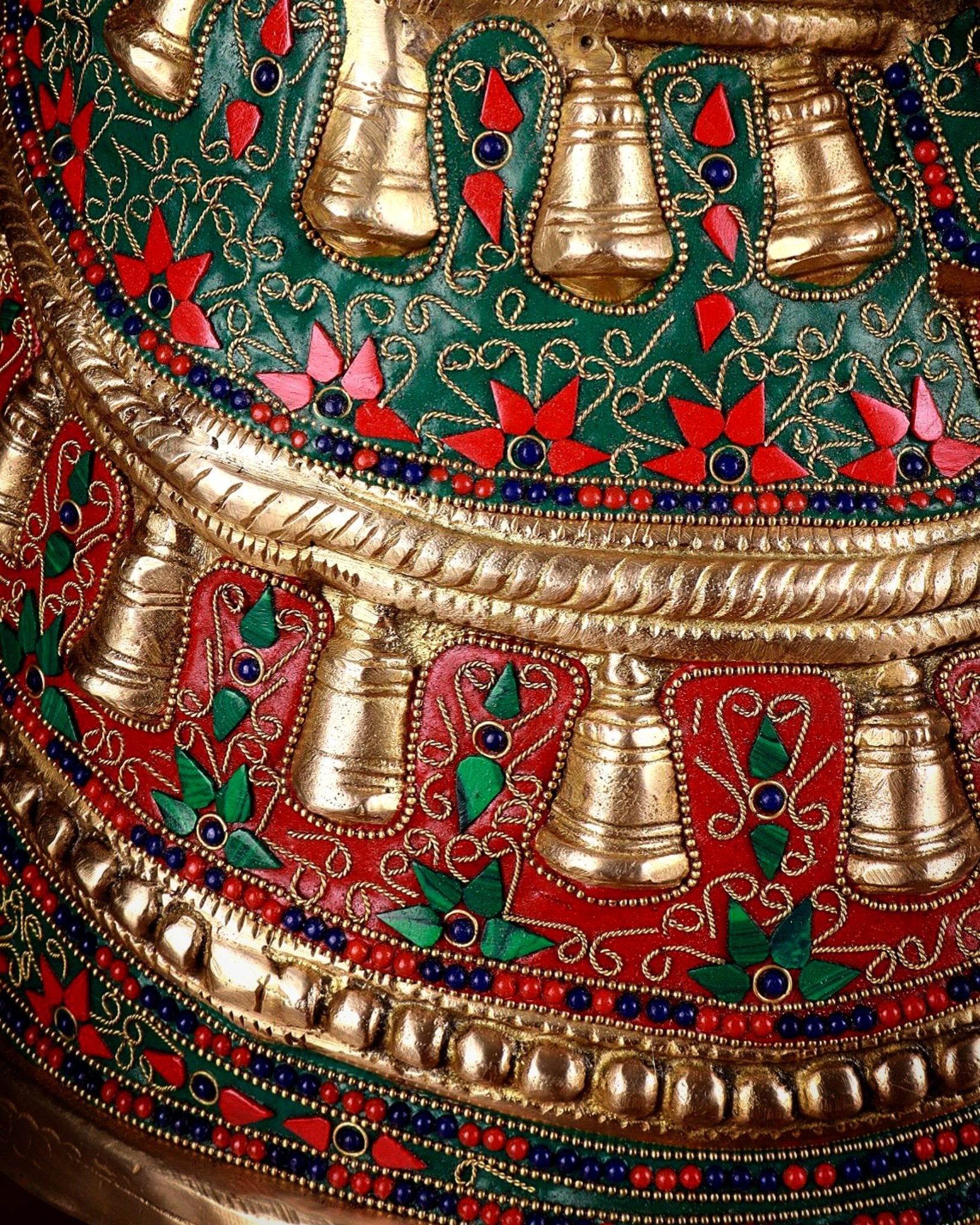 Brass Large Horse Head Showpiece with Natural Stones – 21.5” - Budhshiv.com