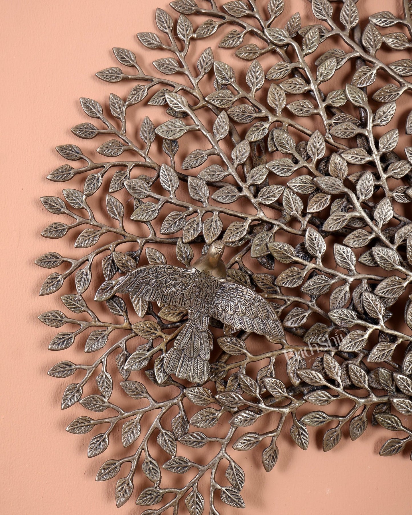 Brass Large Kalpavriksha Tree with Roots Wall Hanging – Handcrafted Tree of Life Wall Décor 34 inch - Budhshiv.com