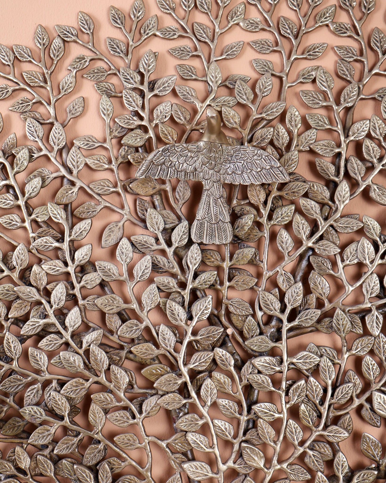 Brass Large Kalpavriksha Tree with Roots Wall Hanging – Handcrafted Tree of Life Wall Décor 34 inch - Budhshiv.com