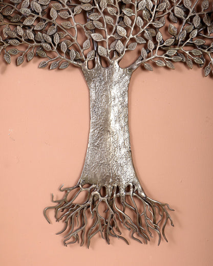 Brass Large Kalpavriksha Tree with Roots Wall Hanging – Handcrafted Tree of Life Wall Décor 34 inch - Budhshiv.com