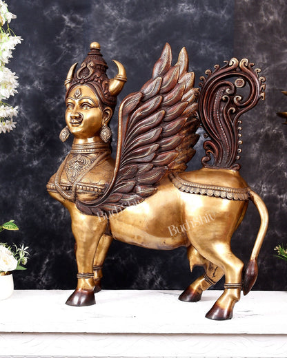 Brass Large Kamadhenu Cow — Goddess Form 30 inch, 56 kg - Budhshiv.com