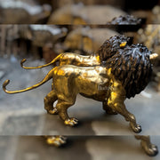 Brass Large Lion Sculpture - 48 Inch, Pair, 400 kg - Budhshiv.com
