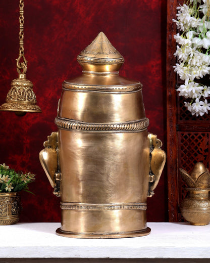 Brass Large Mahakaal Face Statue 20 inch - Budhshiv.com
