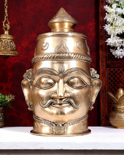 Brass Large Mahakaal Face Statue 20 inch - Budhshiv.com