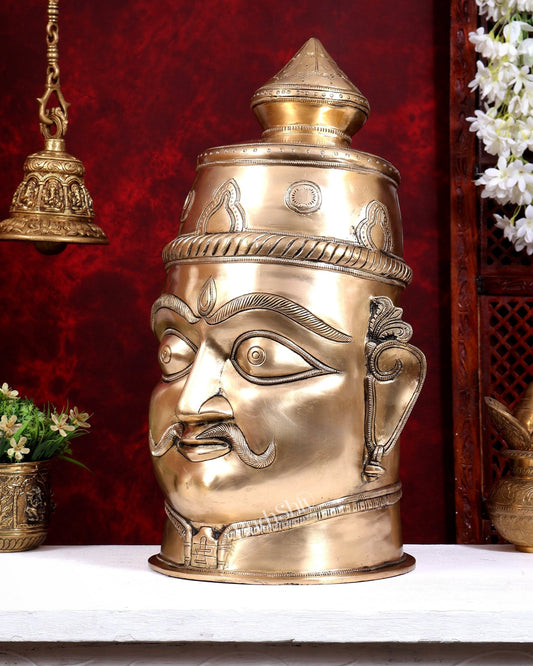 Brass Large Mahakaal Face Statue 20 inch - Budhshiv.com