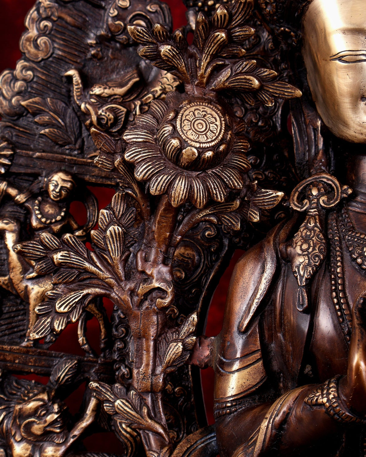 Brass Large Maitreya Buddha — Copper Tone 27 inch - Budhshiv.com