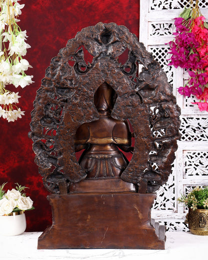 Brass Large Maitreya Buddha — Copper Tone 27 inch - Budhshiv.com