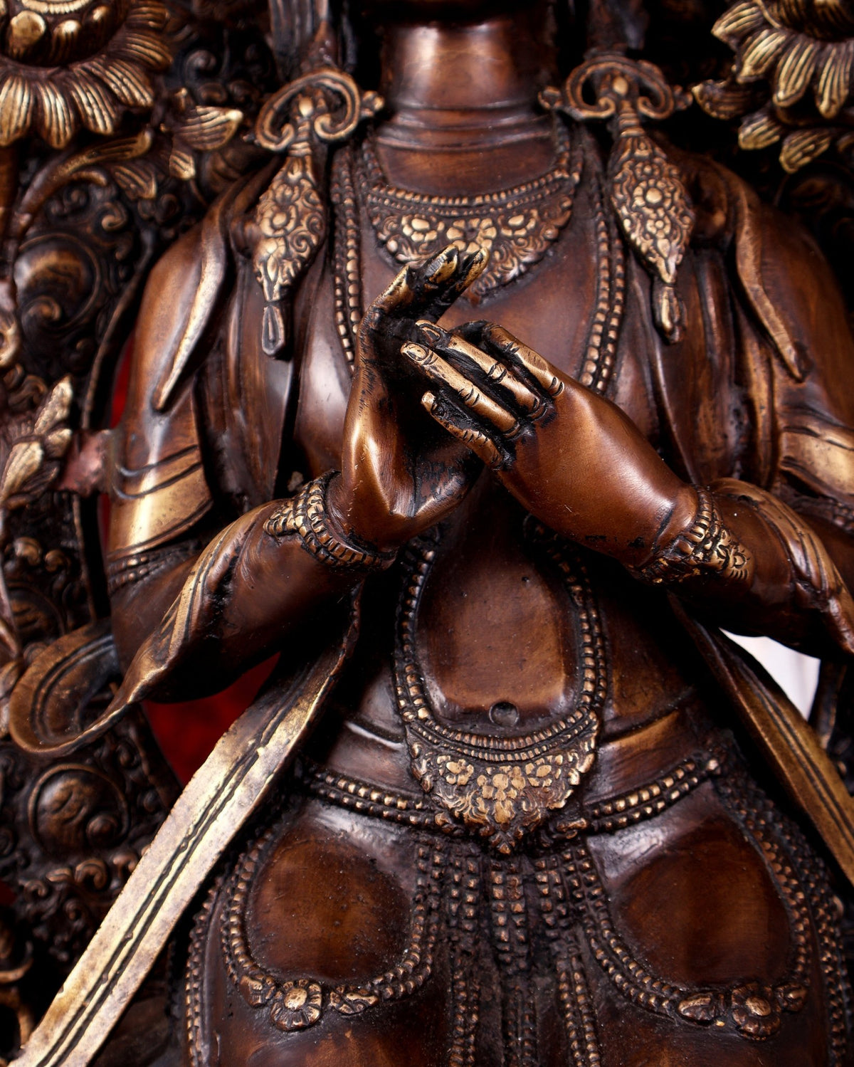 Brass Large Maitreya Buddha — Copper Tone 27 inch - Budhshiv.com