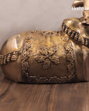 Brass Large Nandi Sculpture 34 inch - Budhshiv.com
