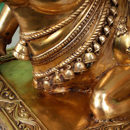 Brass Large Nandi Statue with Intricate Carvings (36X24 Inch, 73 Kg) - Budhshiv.com
