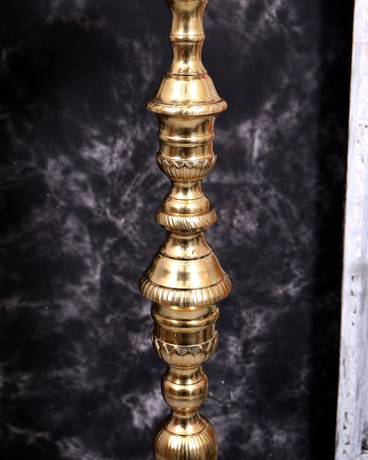 Brass Large Peacock Samai Inauguration Lamp (Pair) 51 inch - Budhshiv.com