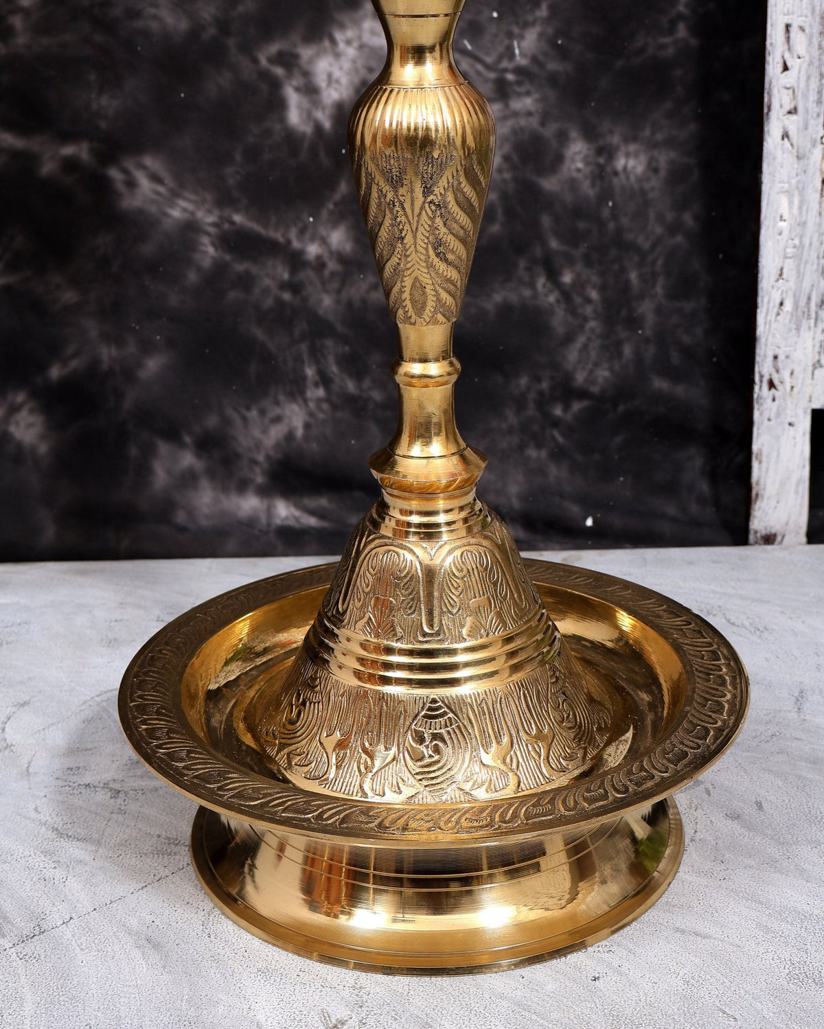 Brass Large Peacock Samai Inauguration Lamp (Pair) 51 inch - Budhshiv.com