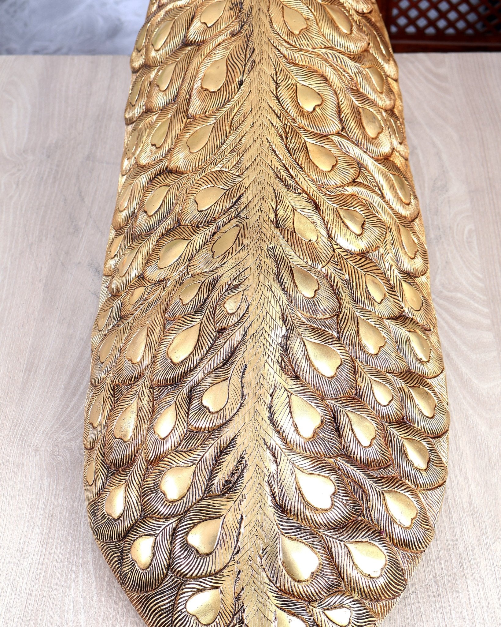 Brass Large Peacock Showpiece Sculpture – Majestic Handcrafted Decorative Masterpiece 29 inch - Budhshiv.com