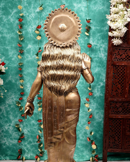 Brass Large Radha Krishna Statue Set 50.5 inch - Budhshiv.com