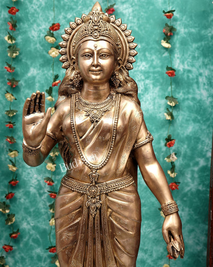Brass Large Radha Krishna Statue Set 50.5 inch - Budhshiv.com