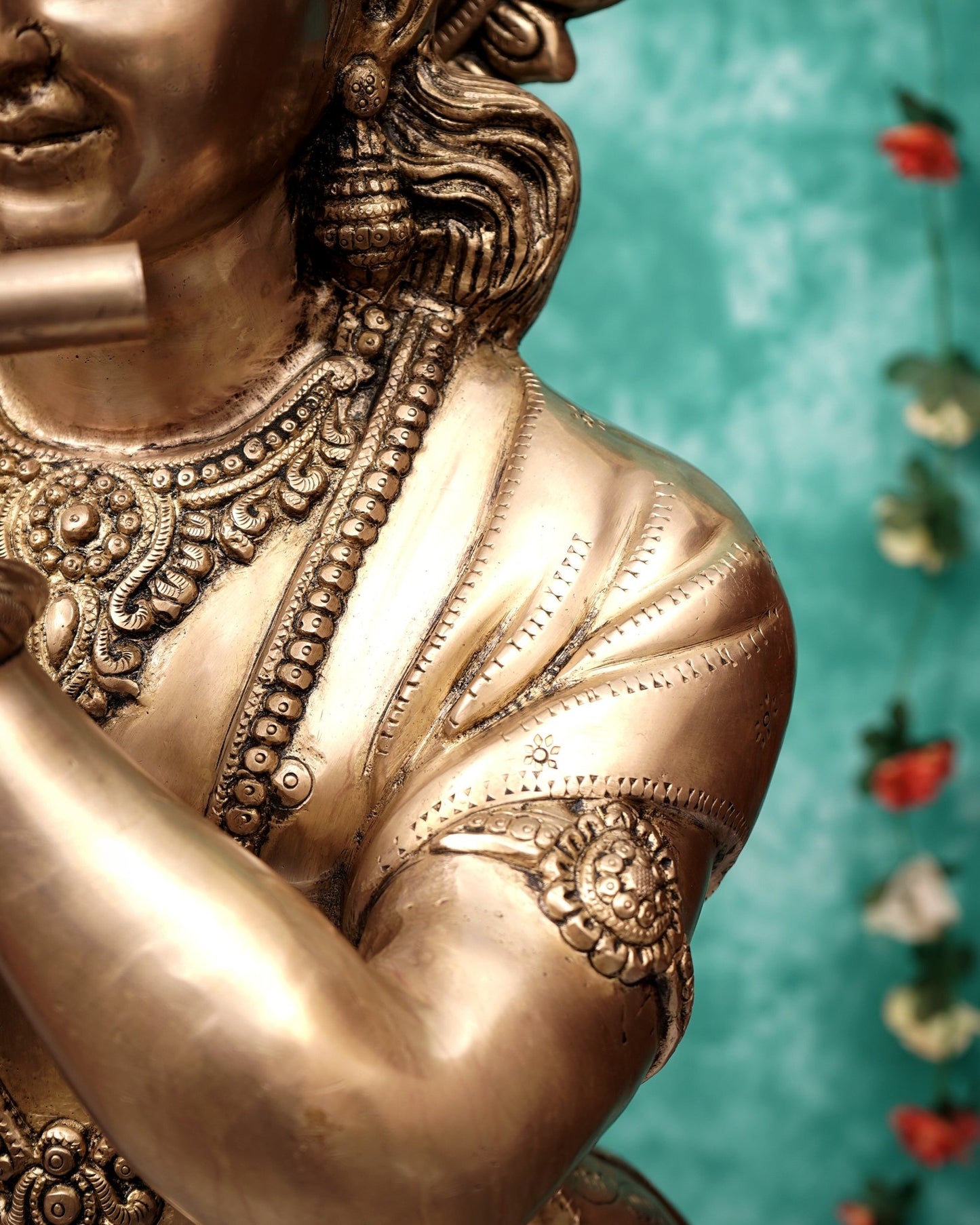 Brass Large Radha Krishna Statue Set 50.5 inch - Budhshiv.com