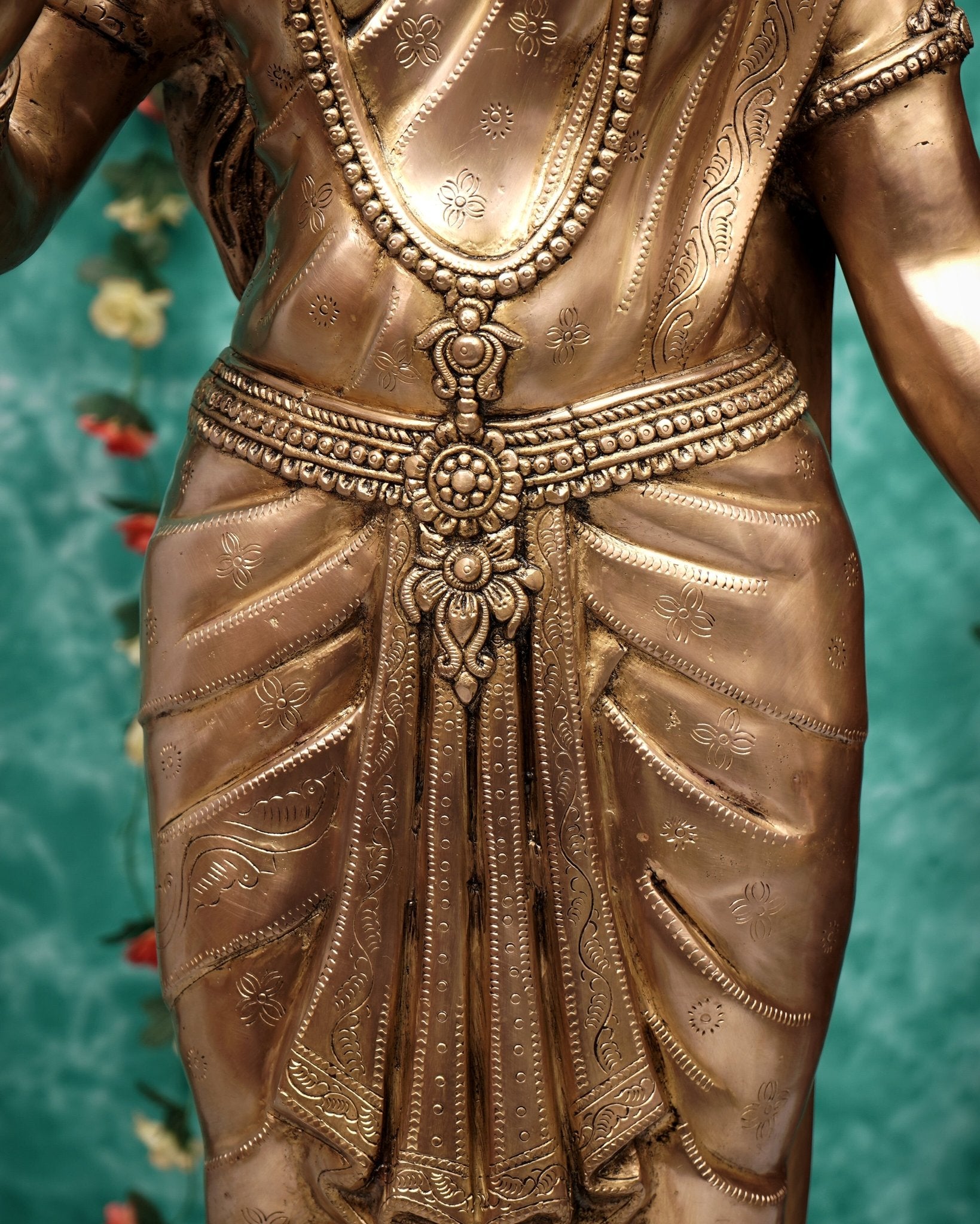 Brass Large Radha Krishna Statue Set 50.5 inch - Budhshiv.com