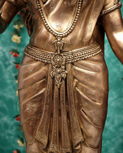 Brass Large Radha Krishna Statue Set 50.5 inch - Budhshiv.com
