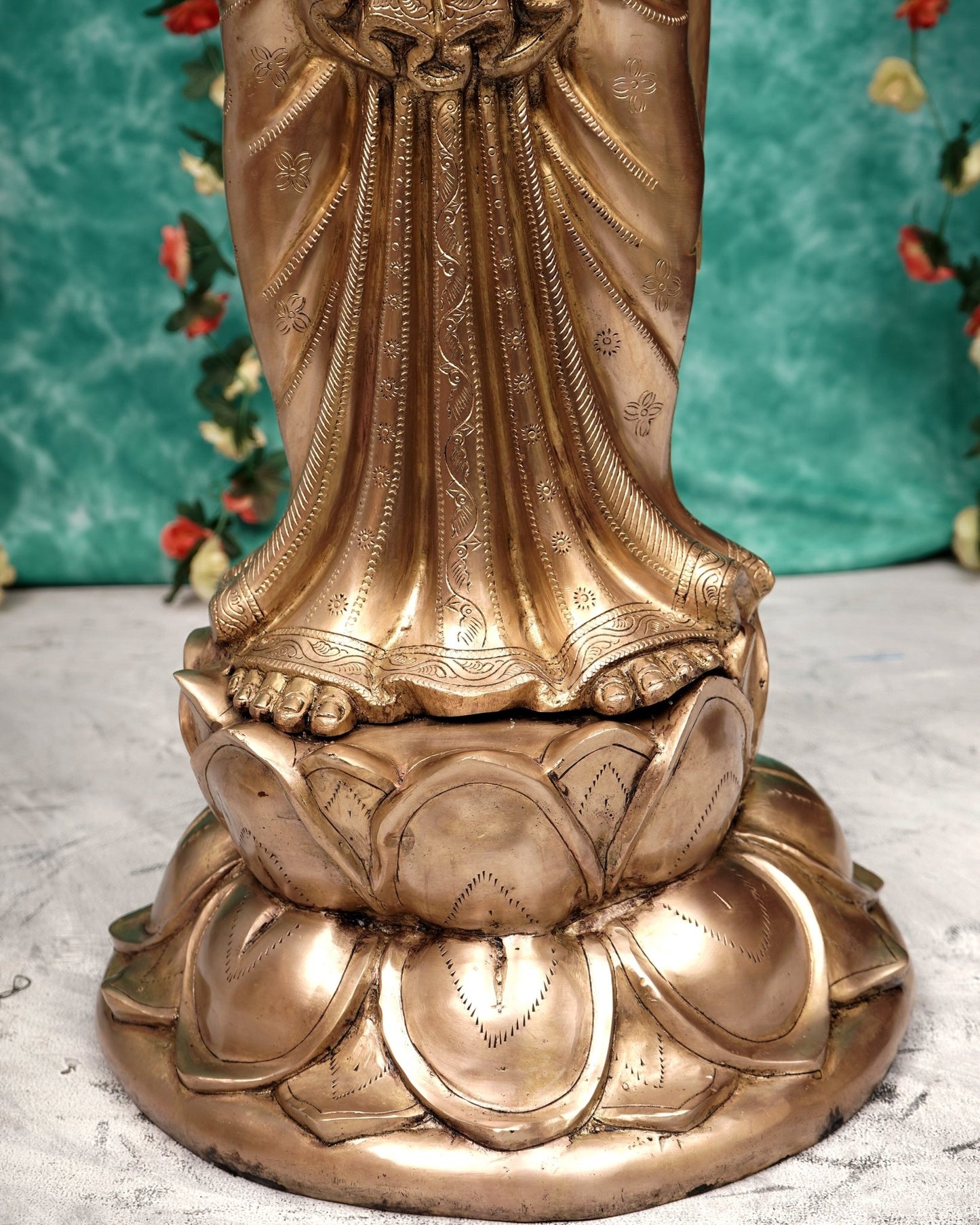 Brass Large Radha Krishna Statue Set 50.5 inch - Budhshiv.com