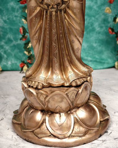 Brass Large Radha Krishna Statue Set 50.5 inch - Budhshiv.com