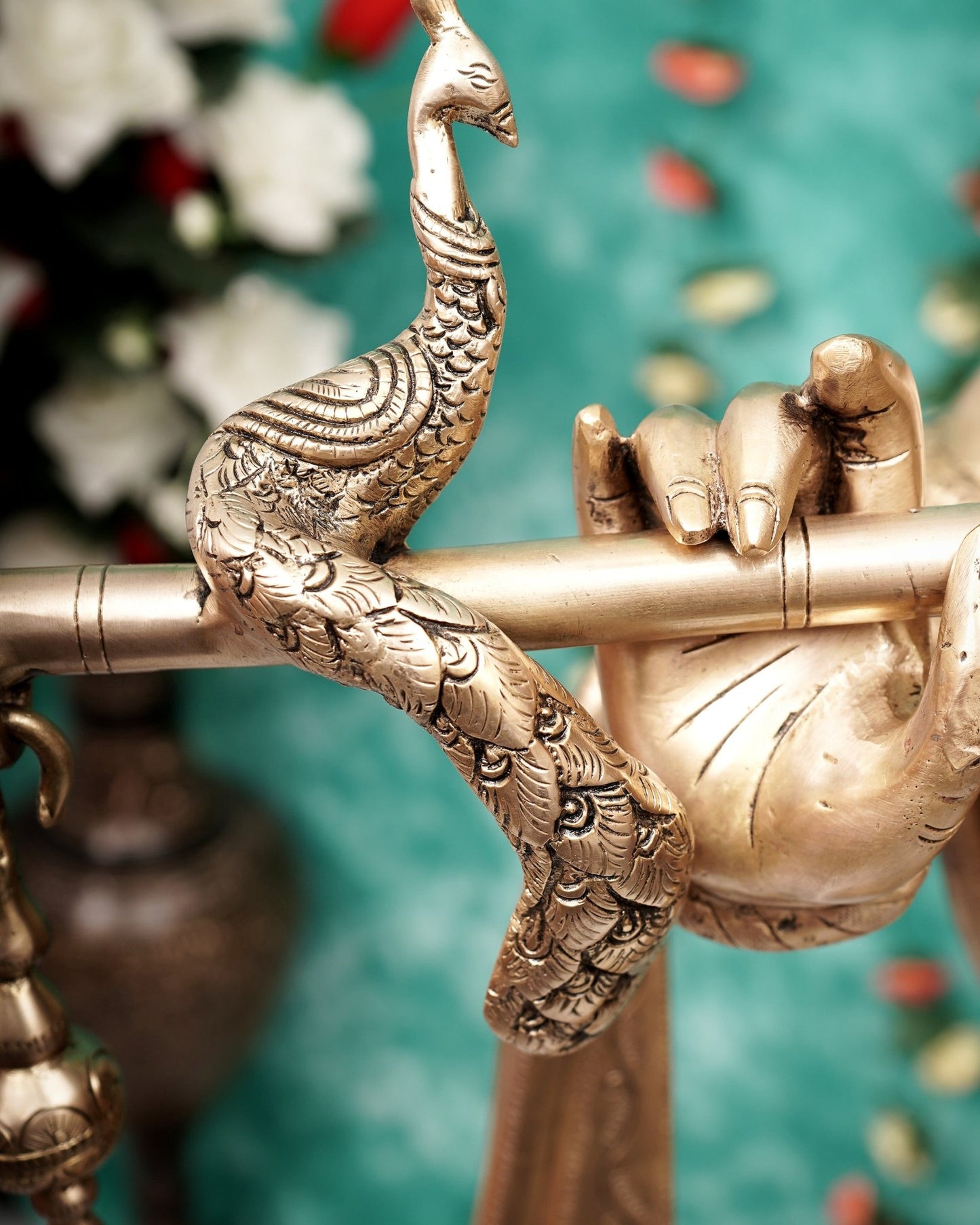 Brass Large Radha Krishna Statue Set 50.5 inch - Budhshiv.com