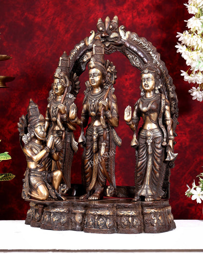 Brass Large Ram Darbar Statue — Dual-Tone Copper Gold Finish with Prabhavali 25.5 inch - Budhshiv.com