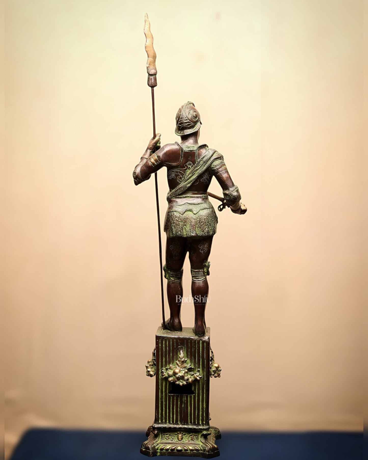 Brass Large Roman Warrior Vintage Statue – 49" - Budhshiv.com