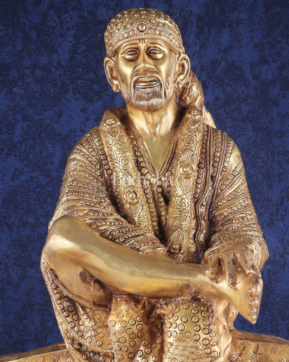 Brass large Shirdi Sai Baba Statue 24" - Budhshiv.com