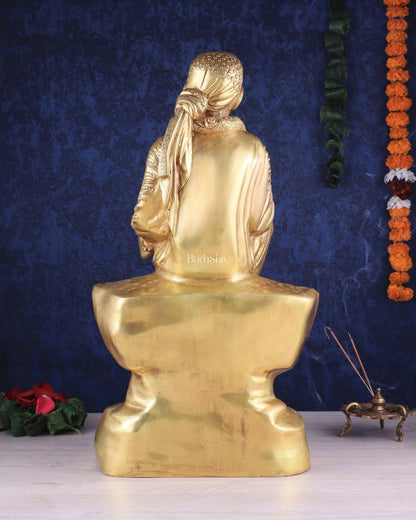 Brass large Shirdi Sai Baba Statue 24" - Budhshiv.com