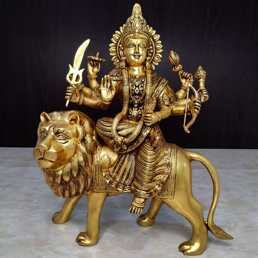 Brass large Superfine Durga Statue 17" - Budhshiv.com