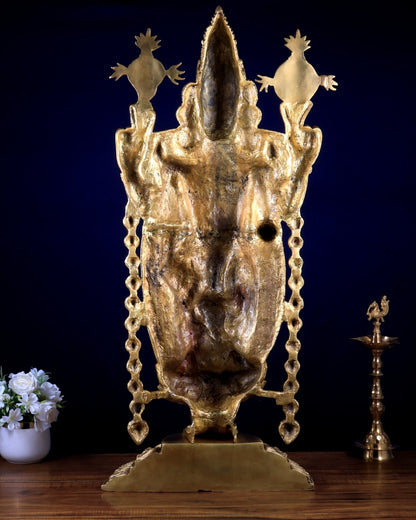 Brass Large Tirupati Balaji Statue with Padmavathi Lakshmi Engraving (34.5 Inches) - Budhshiv.com