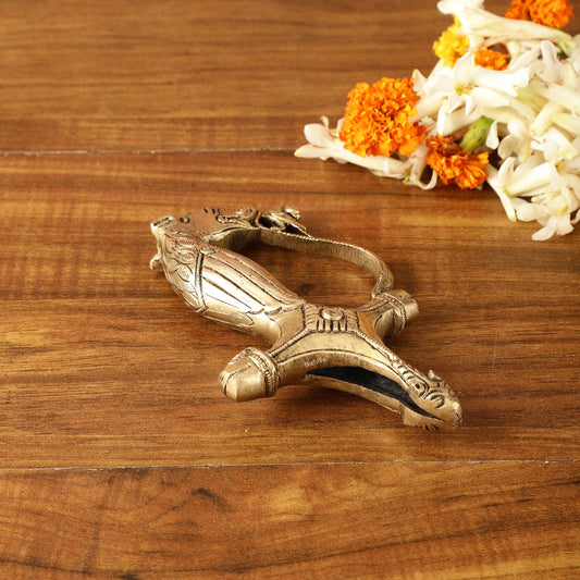 Brass Lion Sword Handle Talwar Handle | 6.5 Inch - Budhshiv.com