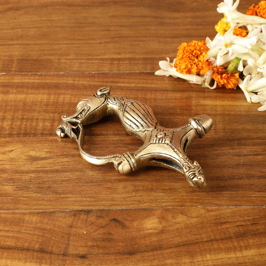 Brass Lion Sword Handle Talwar Handle | 6.5 Inch - Budhshiv.com
