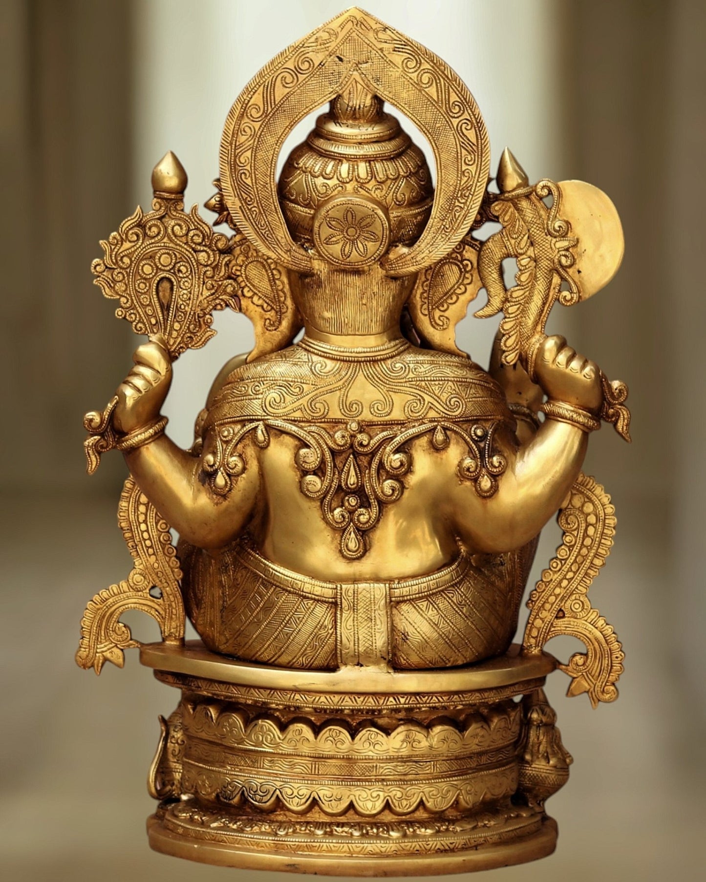 Brass Lord Ganapati Sculpture - 23" - Budhshiv.com