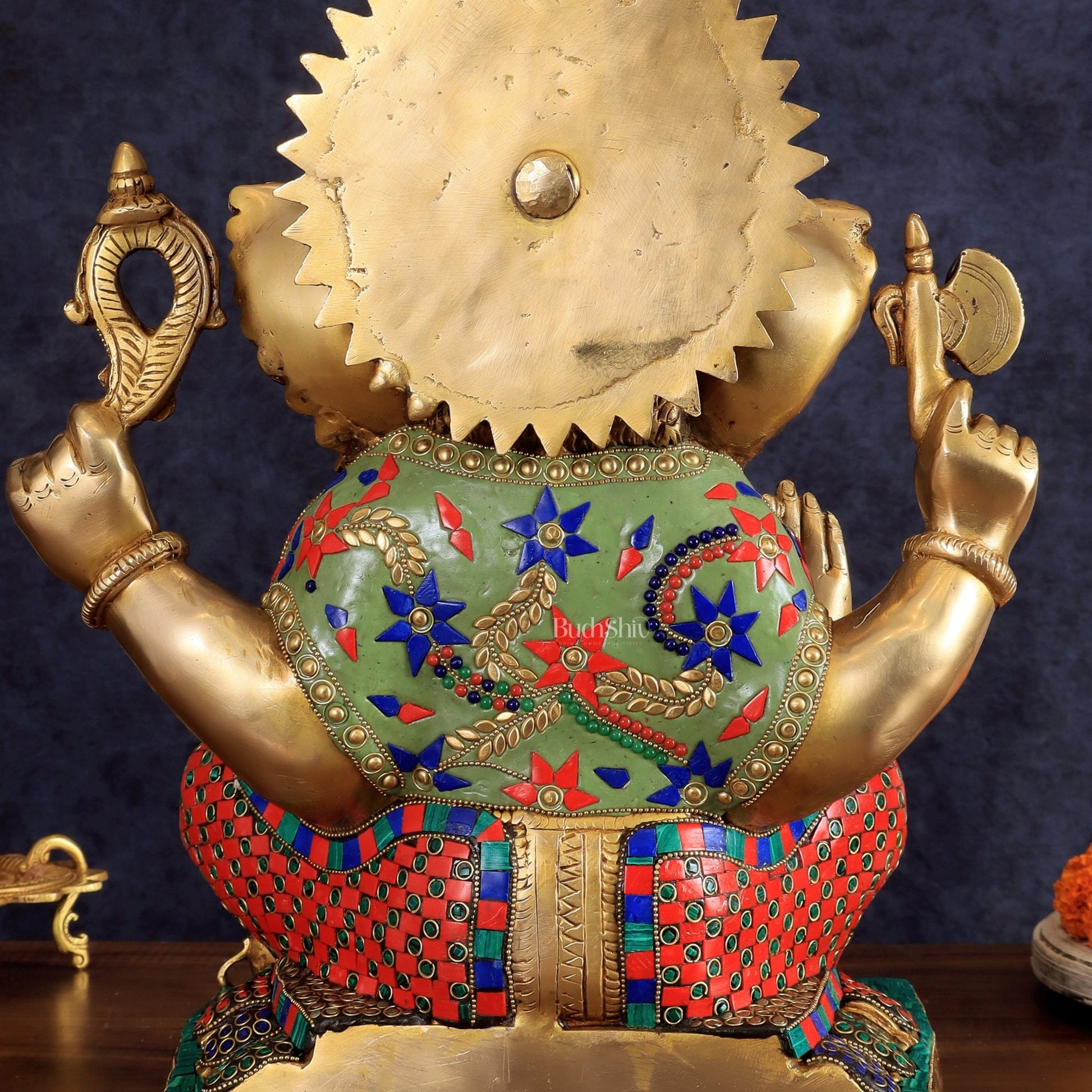 Brass Lord Ganesha Idol - 18" Tall - Budhshiv.com