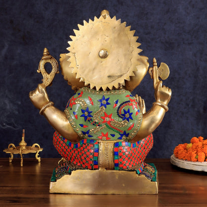 Brass Lord Ganesha Idol - 18" Tall - Budhshiv.com