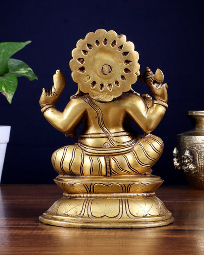 Brass Lord Ganesha Idol - 7.5 Inch - Budhshiv.com
