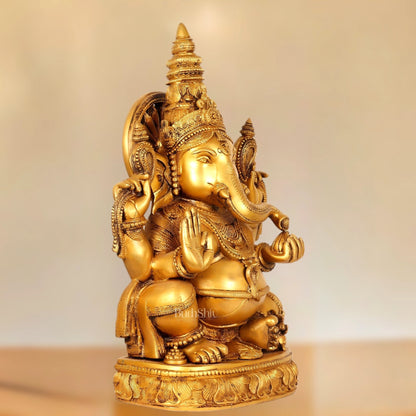 Brass Lord Ganesha Statue 20" - Budhshiv.com